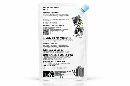 Bran & Birdy's chicken gravy — back of pack